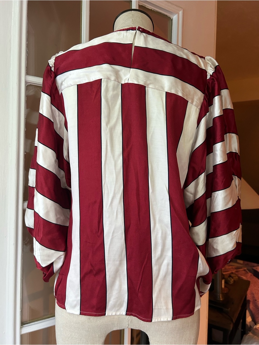 Maeve Maria striped blouse with balloon sleeves. Sz. 4 - Picture 7 of 13